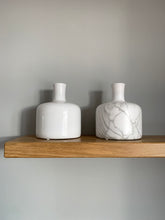 Load image into Gallery viewer, A simple chic contemporary vase ideal for one flower stem, in gloss white or marble effect
